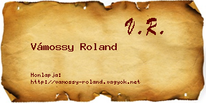 Vámossy Roland névjegykártya